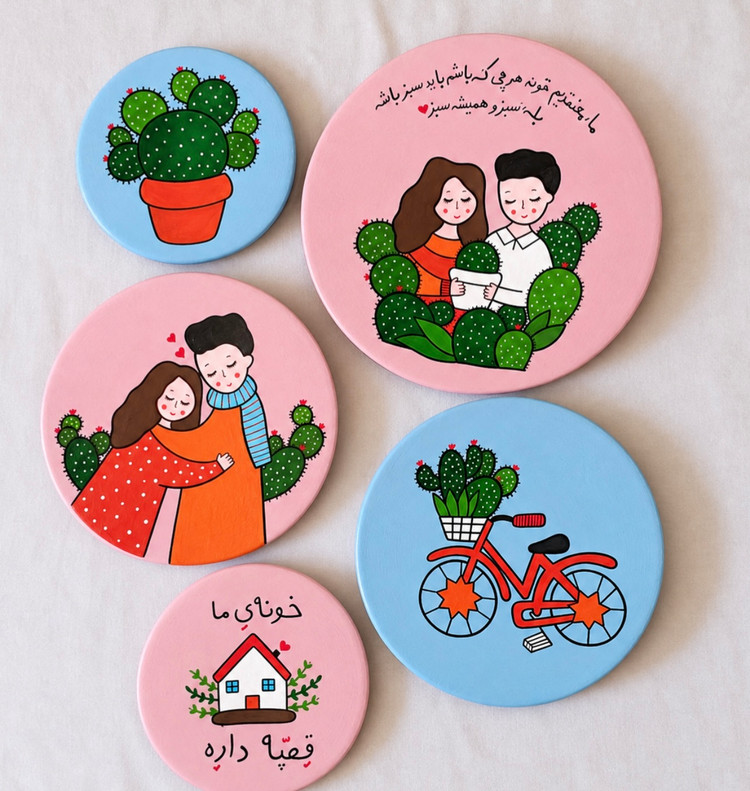 ست ۵ عددی دیوارکوب عشق